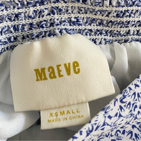 Maeve Anthropologie Women's Carrizo Floral Silk Skirt White & Blue Size XS - Picture 8 of 10